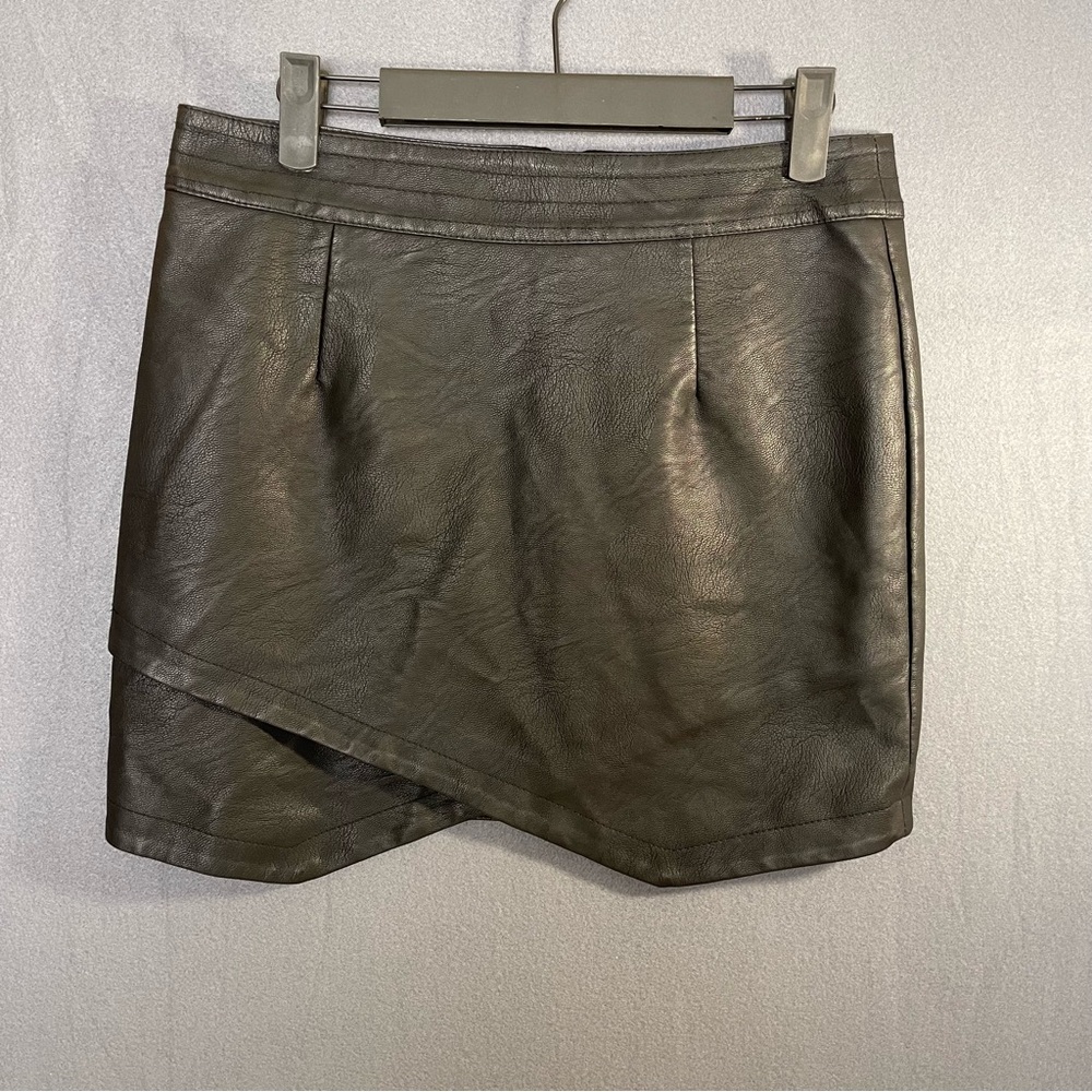 Jack by BB Dakota Dark Leather Mini Skirt